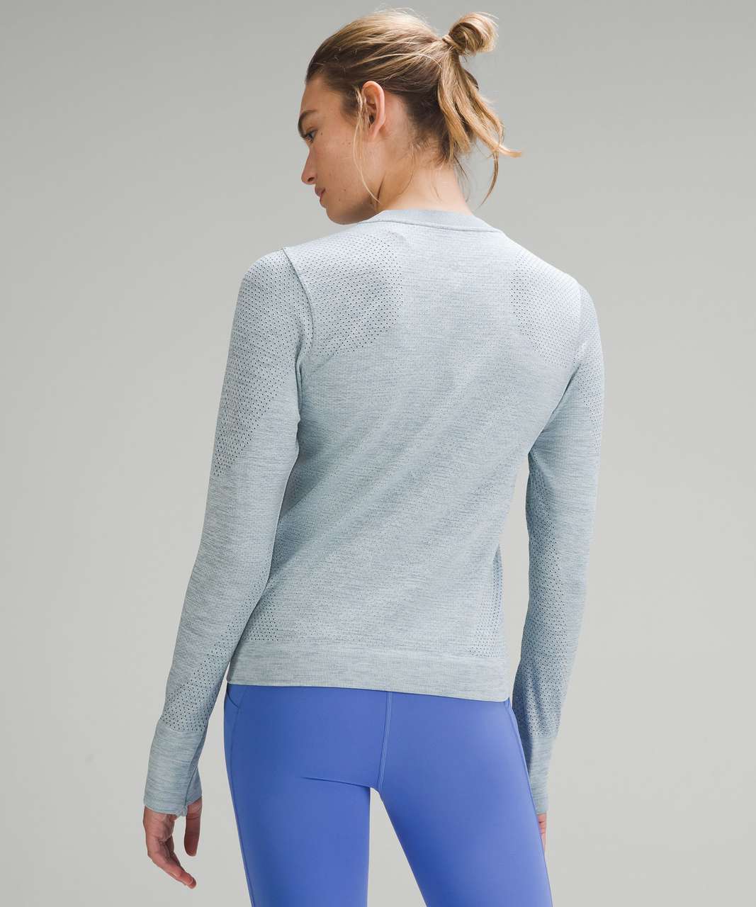 Half-Zip fanatics Lululemon Blue / Powder Shirt - Long-Sleeve - Chambray lulu Midweight Swiftly