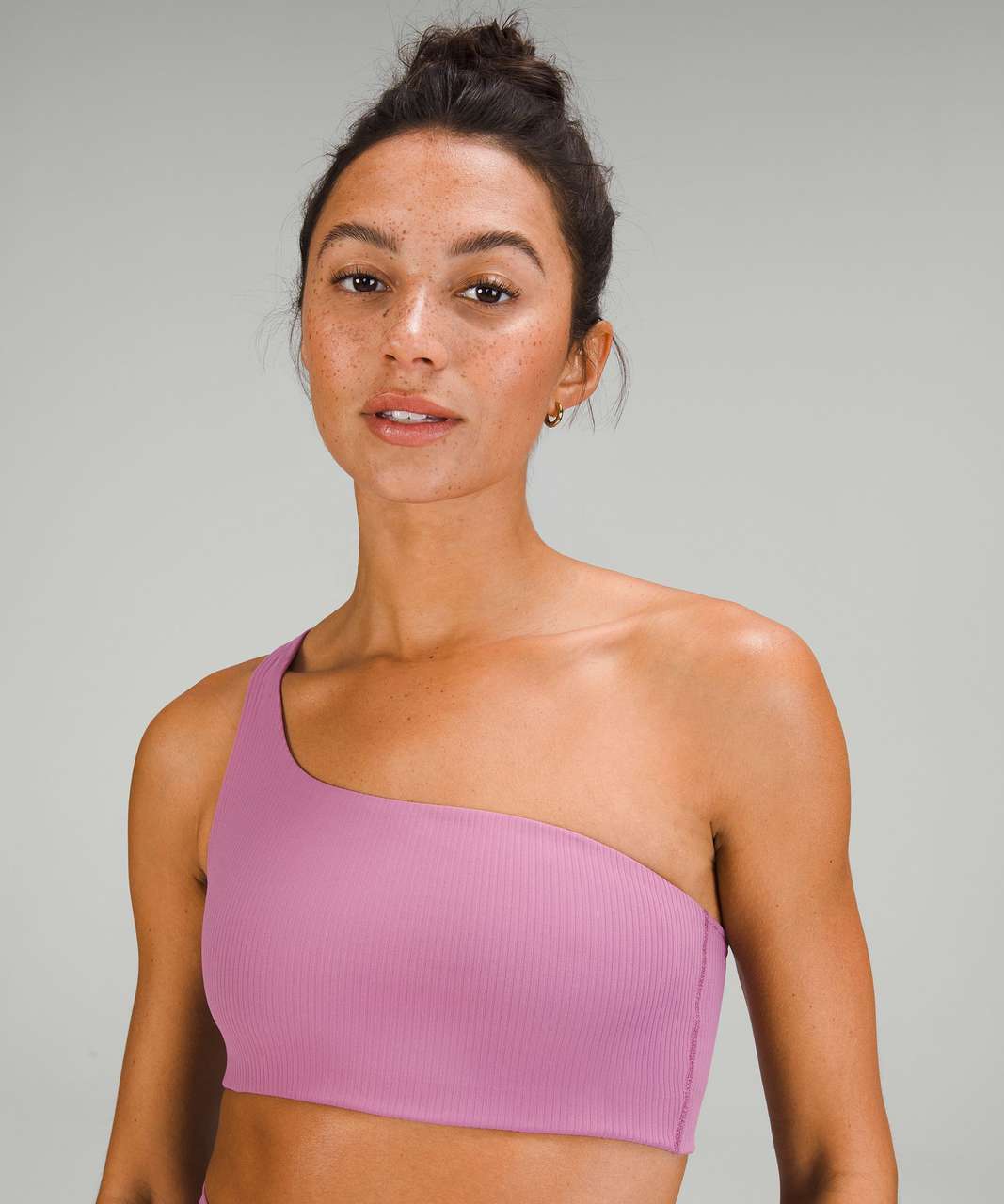 Lululemon Ribbed Nulu Asymmetrical Yoga Bra *Light Support, A/B Cup - Velvet  Dust - lulu fanatics