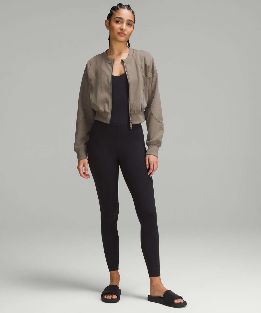 Lululemon Ribbed Softstreme Cropped Jacket - Nomad