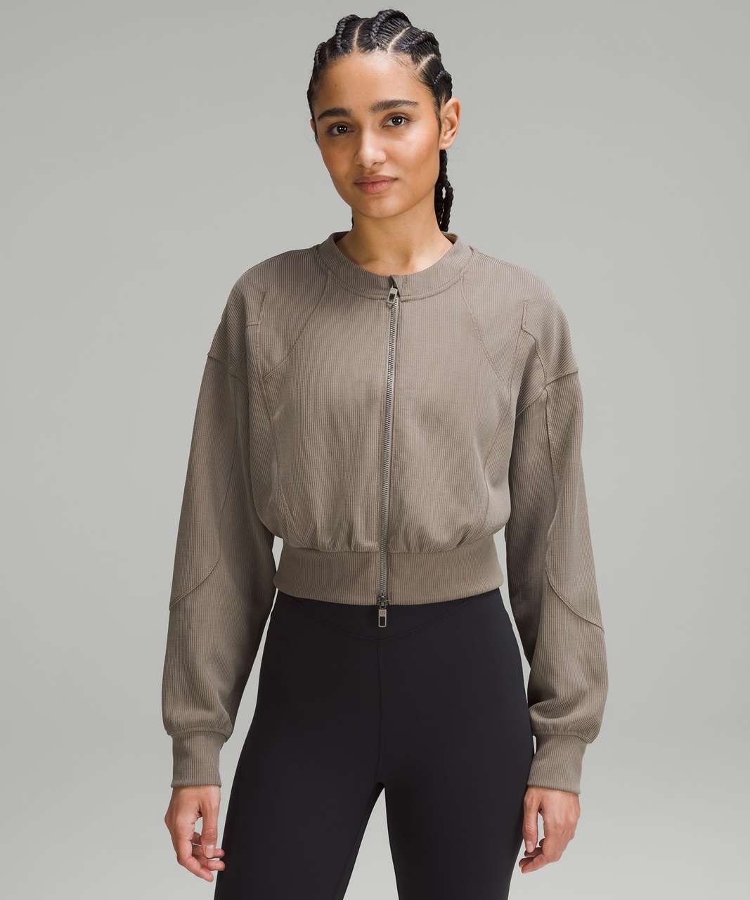 Lululemon Ribbed Softstreme Cropped Jacket - Nomad