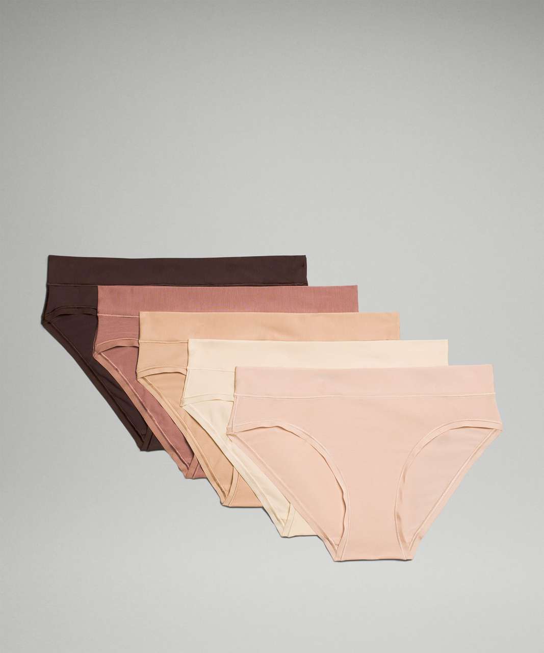 Lululemon UnderEase Mid-Rise Bikini Underwear *5 Pack - French Press / Twilight Rose / Misty Shell / Pale Linen / Contour