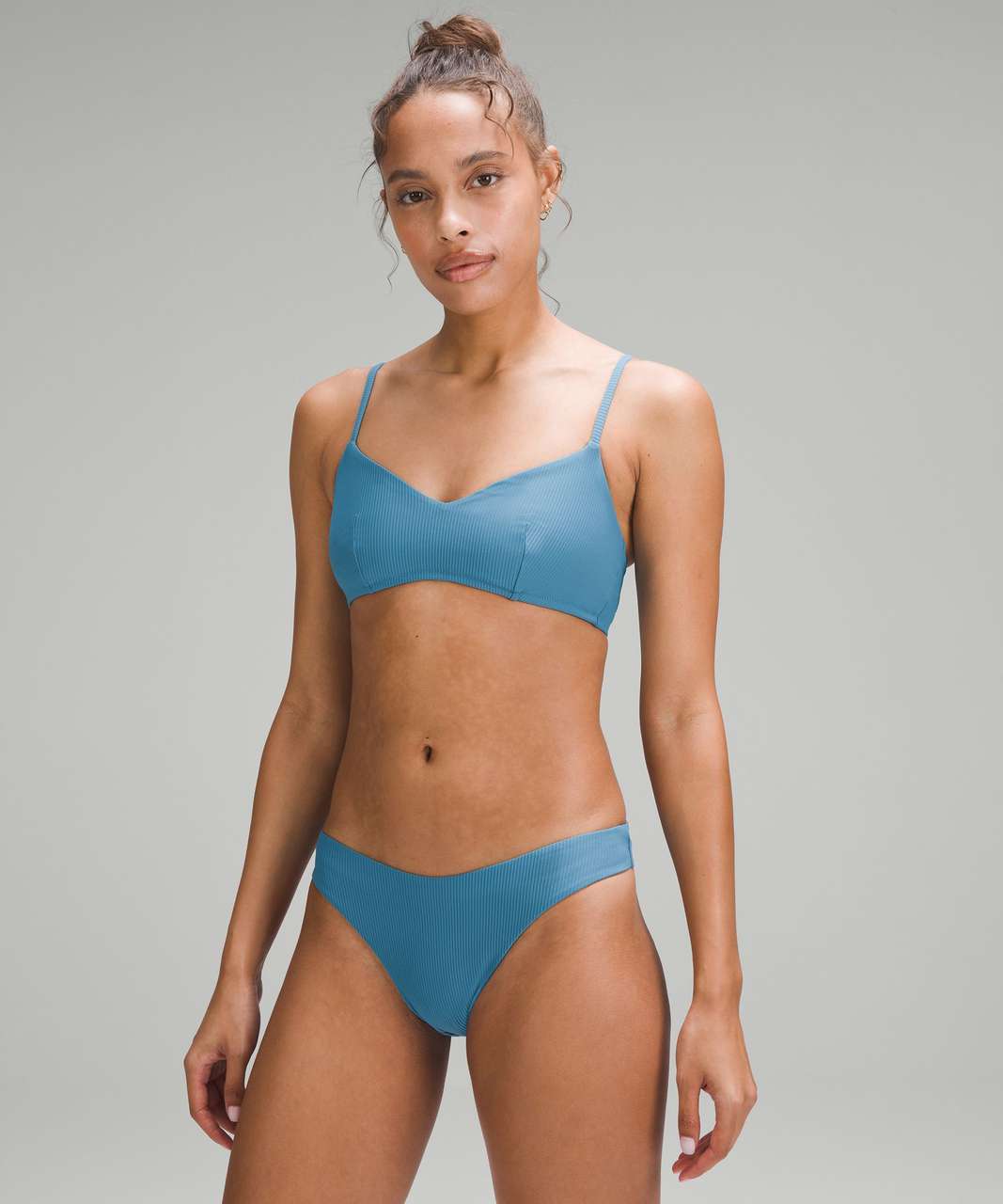 Lululemon Ribbed High-Waist Medium Swim Bottoms - Marlin - lulu