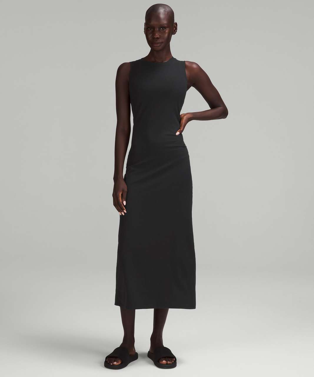 Lululemon All Aligned Ribbed Midi Dress - Black