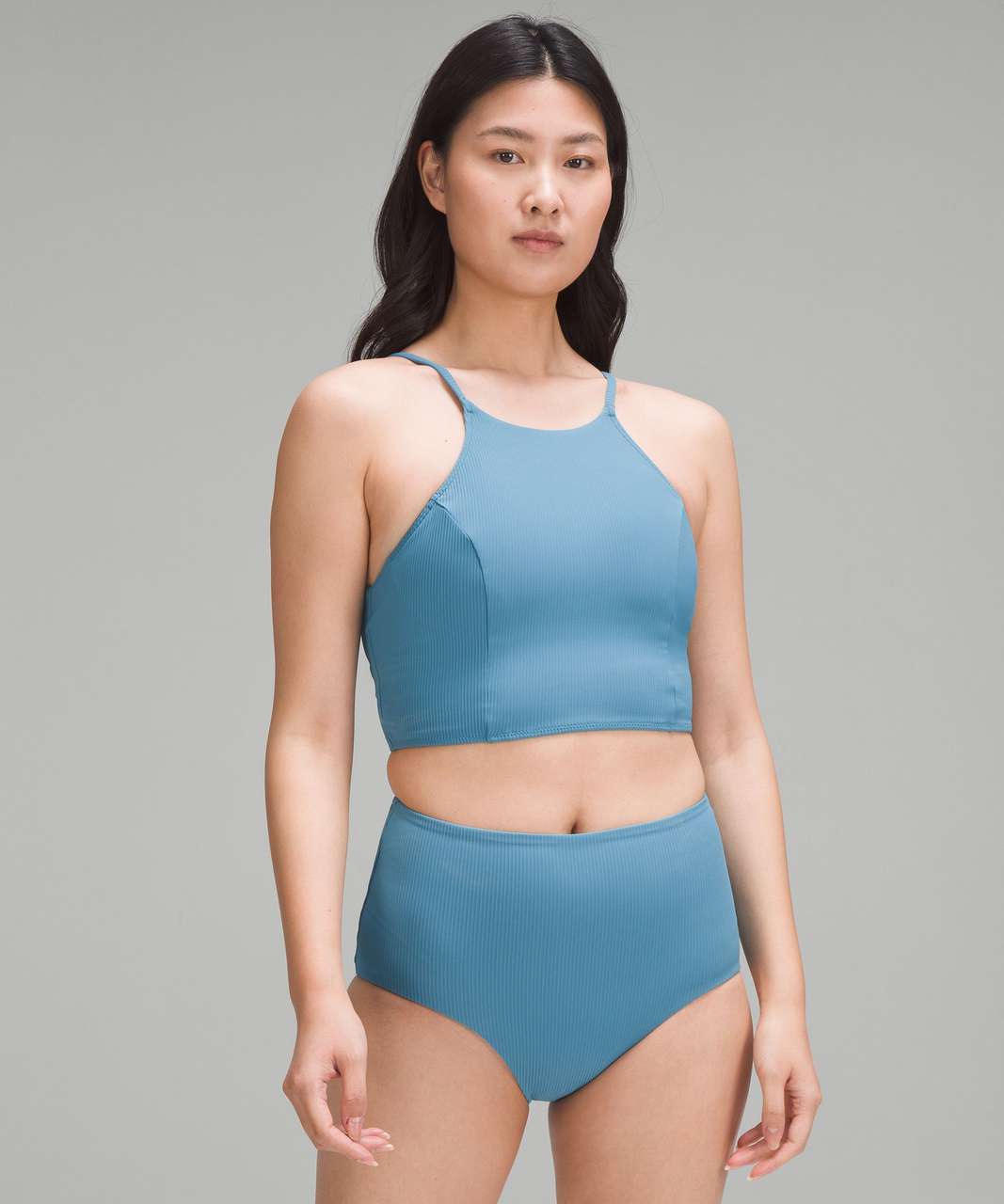 Lululemon Ribbed High-Waist Skimpy-Fit Swim Bottom - Mango Dream - lulu  fanatics