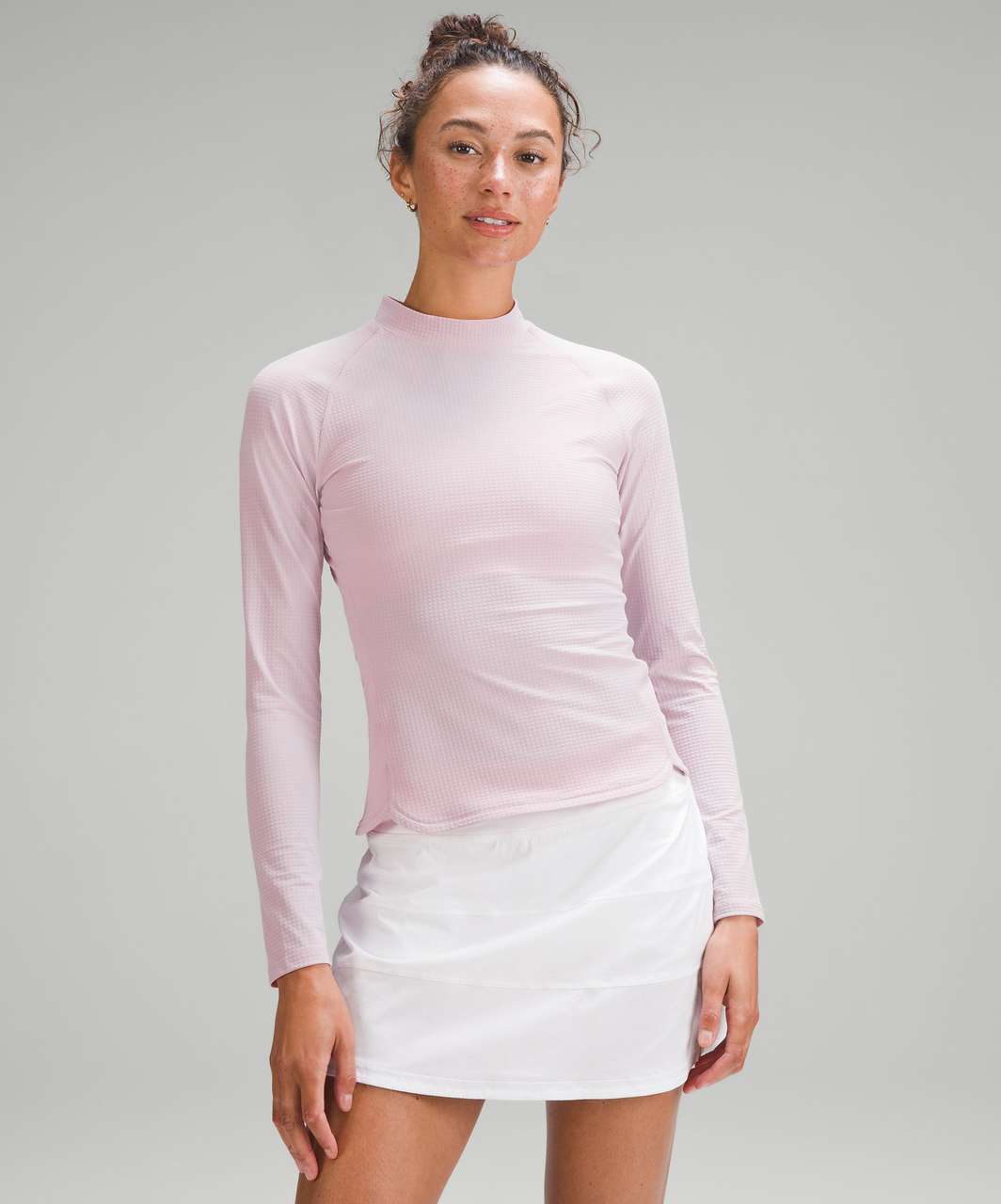 Lululemon Grid-Texture Tennis Long-Sleeve Shirt - Pink Peony