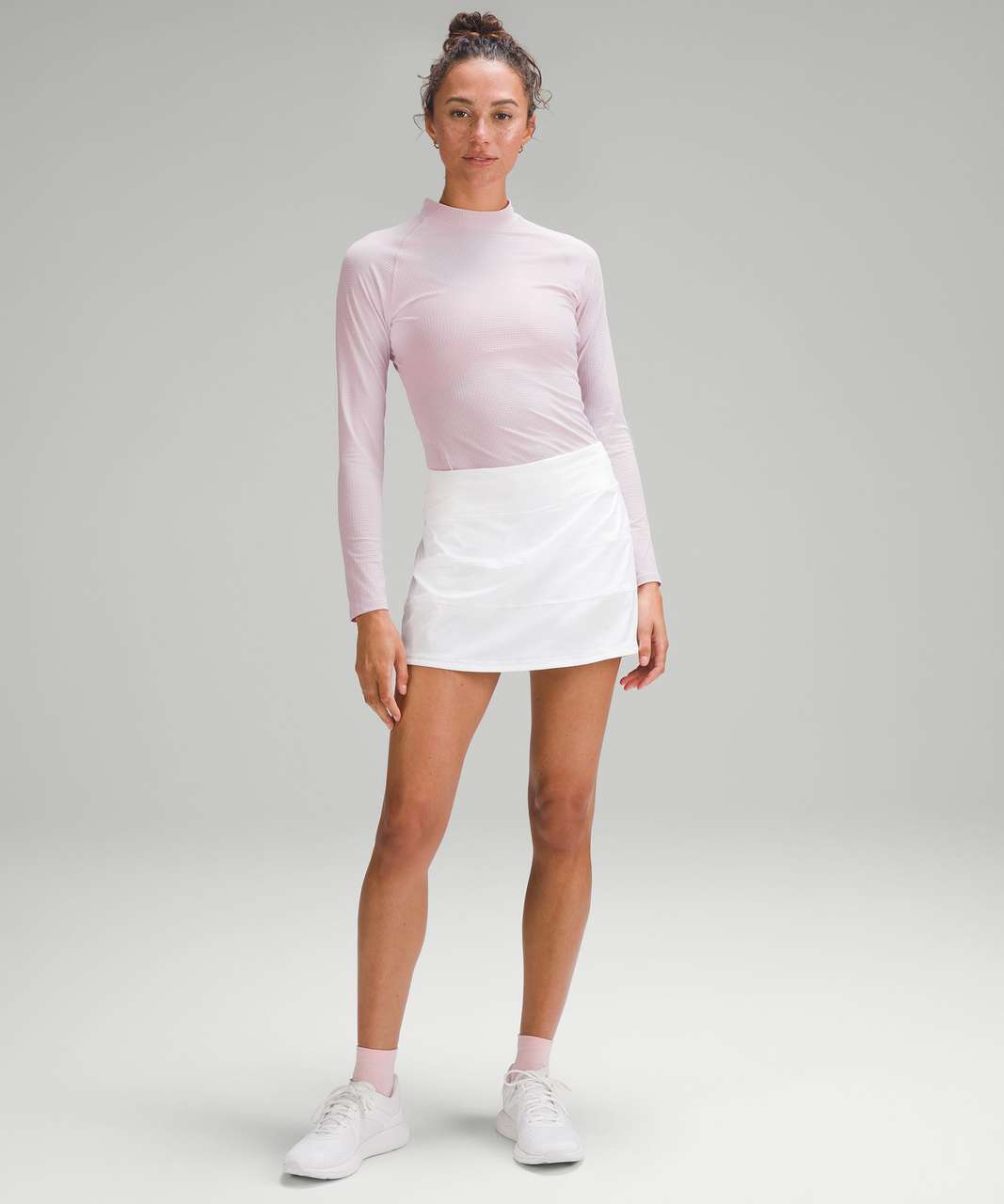 Lululemon Grid-Texture Tennis Long-Sleeve Shirt - Pink Peony