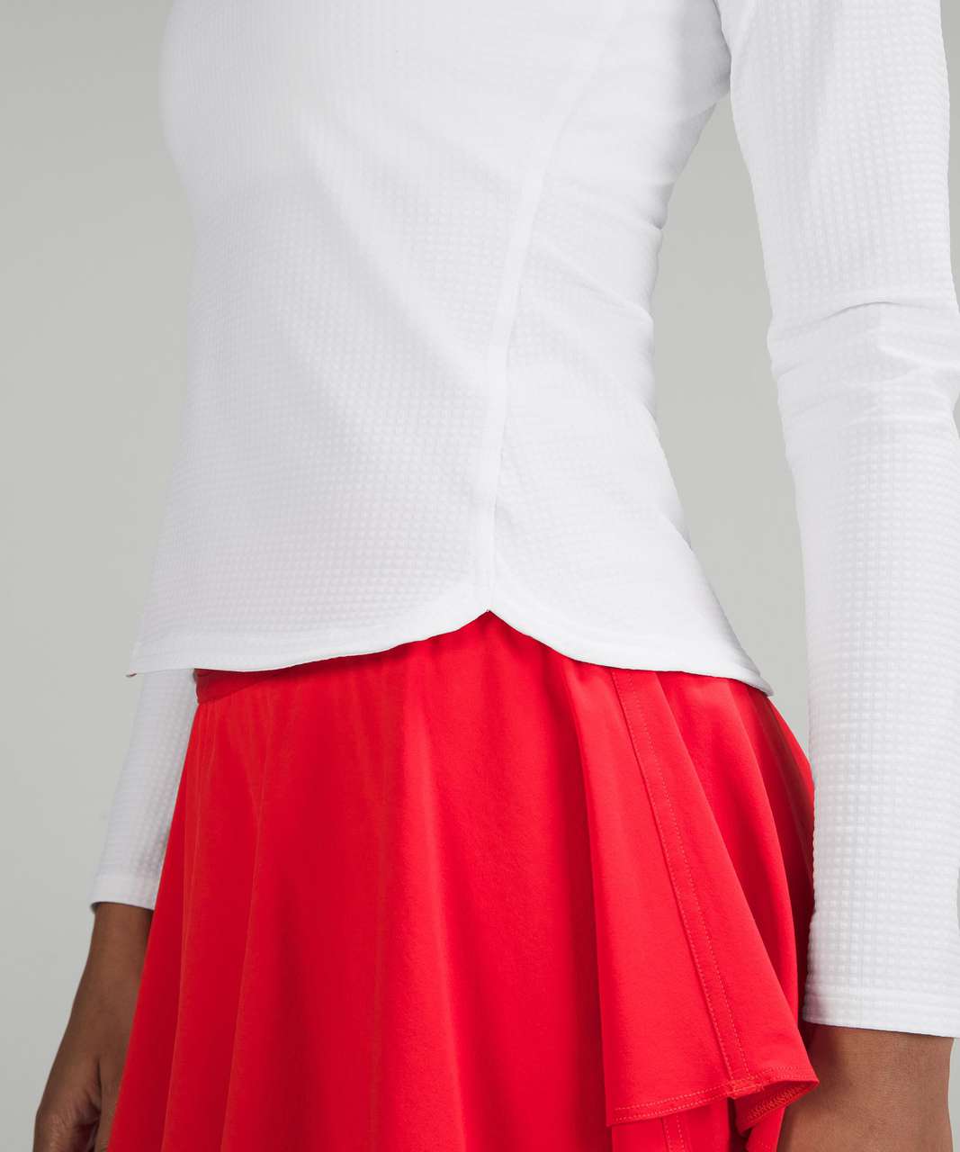 Lululemon Grid-Texture Cropped Tennis Short-Sleeve Shirt - White - lulu  fanatics