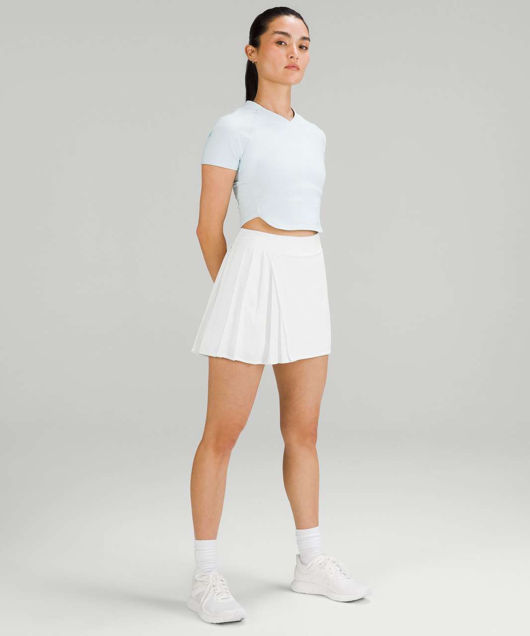 Lululemon Asymmetrical Pleated Tennis Skirt - White - lulu fanatics