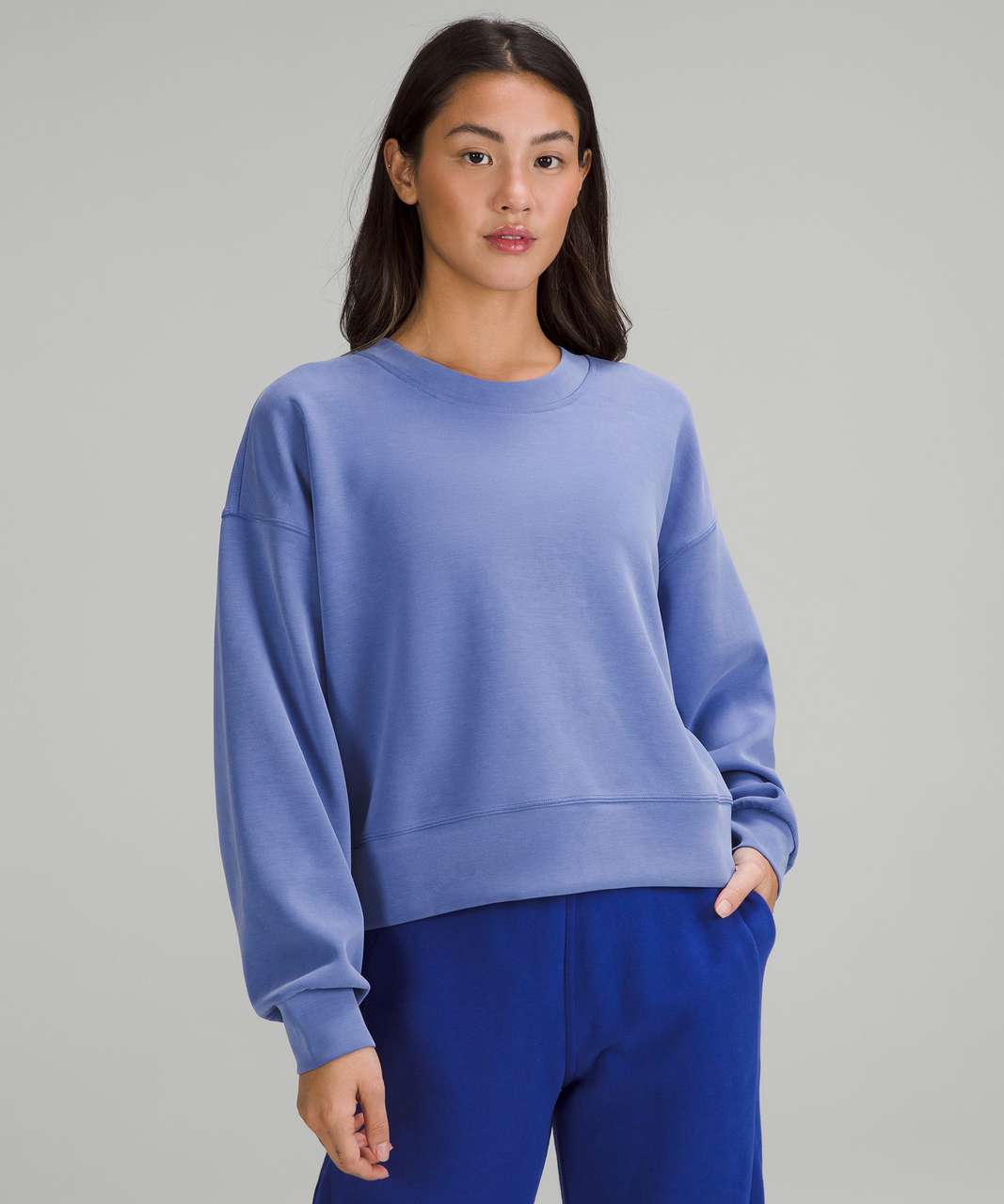 Lululemon Perfectly Oversized Cropped Crew *Softstreme - Wild Indigo - lulu  fanatics