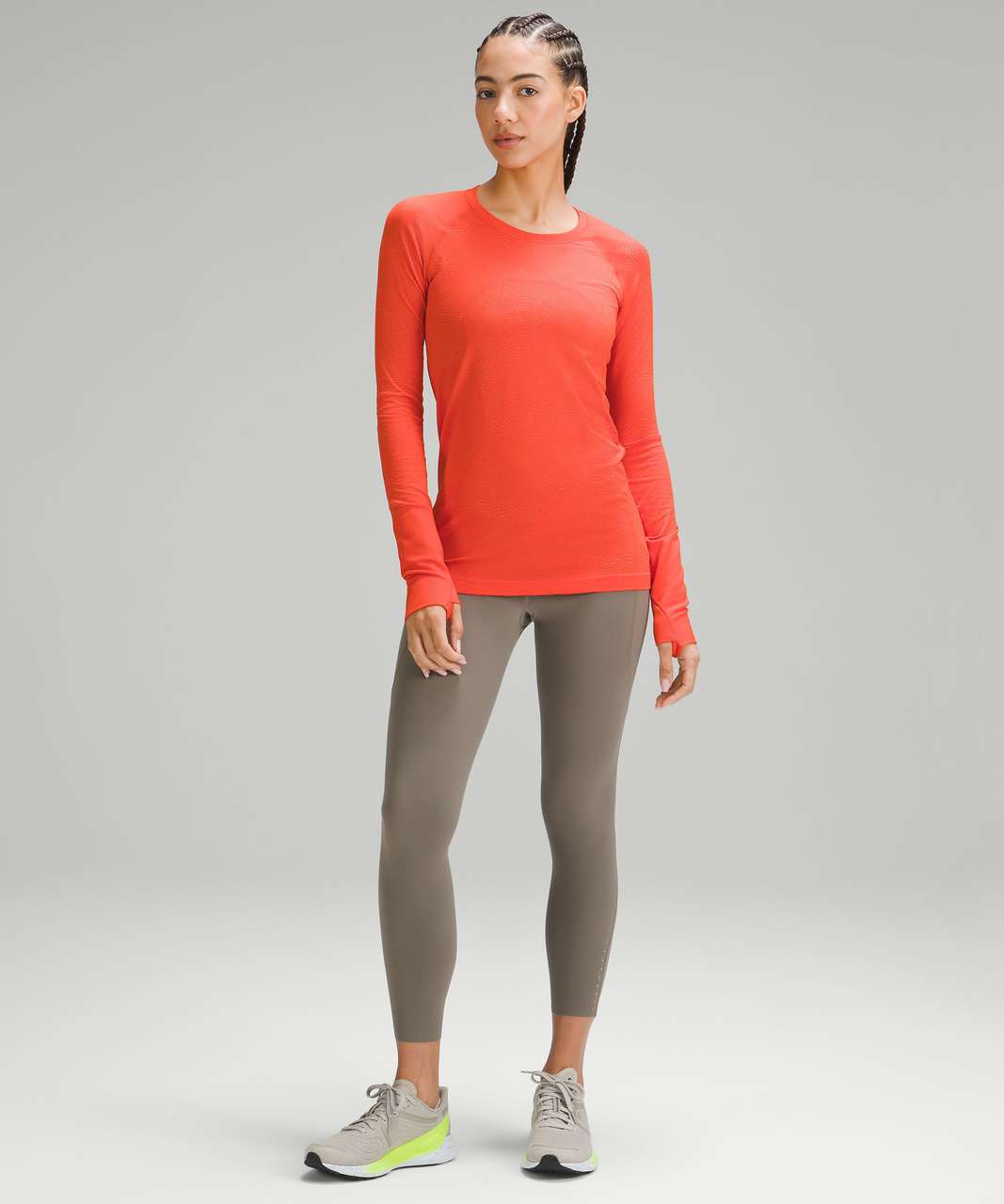 Lululemon Swiftly Tech Long Sleeve Shirt 2.0 - Ripple Wave Solar Orange / Melon Sorbet