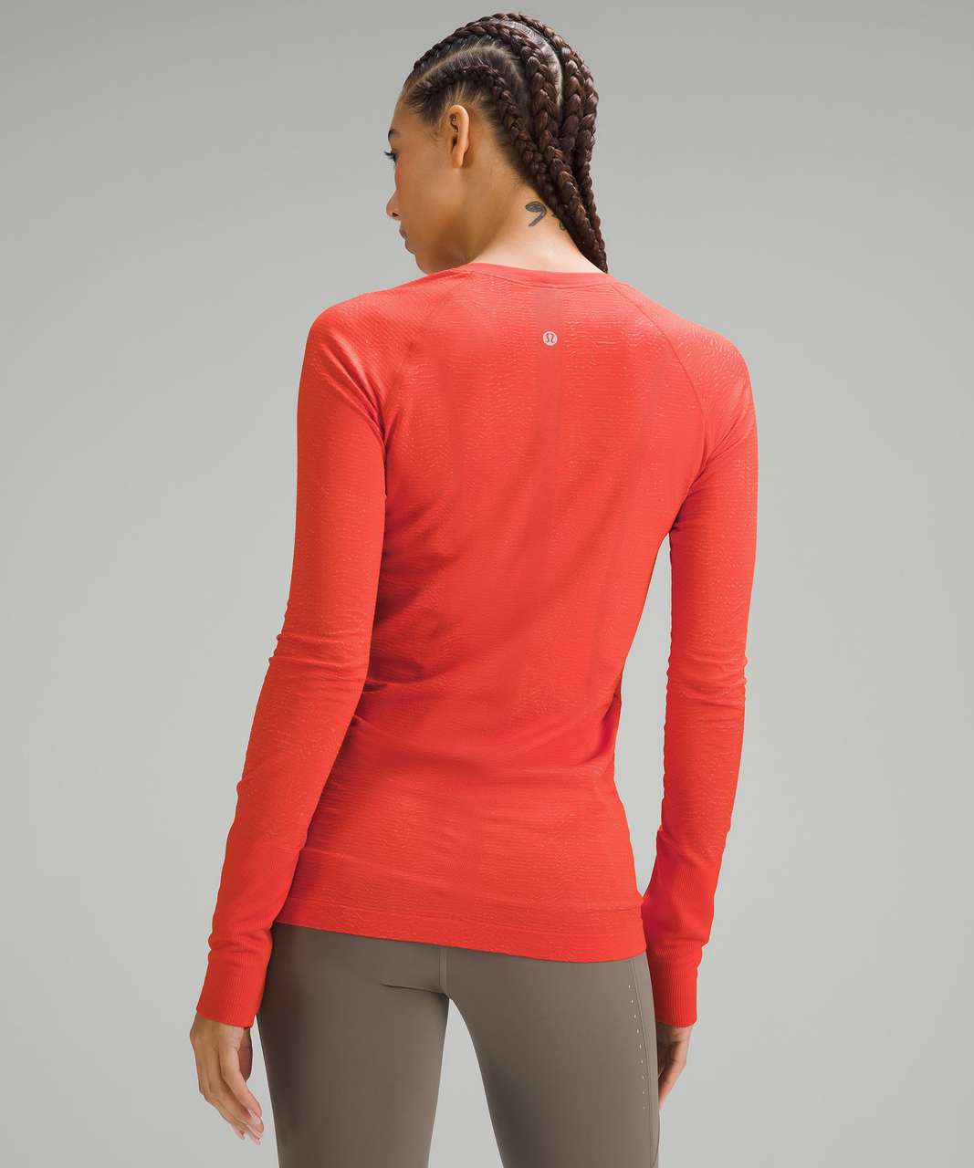 Lululemon Swiftly Tech Long Sleeve Shirt 2.0 - Ripple Wave Solar Orange / Melon Sorbet