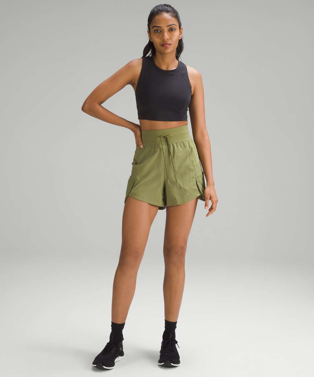 Bronze Green High-Rise Shorts by Lululemon