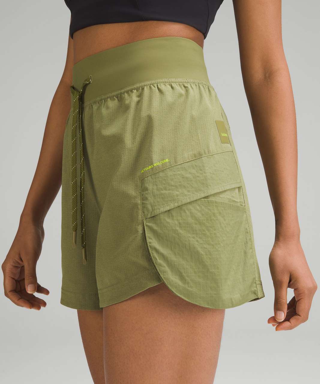 Lululemon WovenAir High-Rise Hiking Short 4 - Bronze Green - lulu fanatics