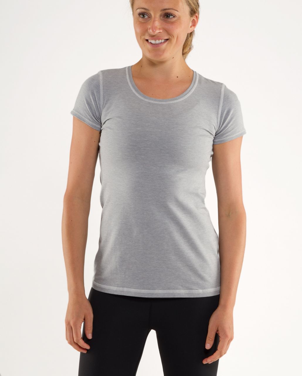 Lululemon Lively Crewneck Tee *Vitasea - Ghost Blurred Grey Mini Stripe