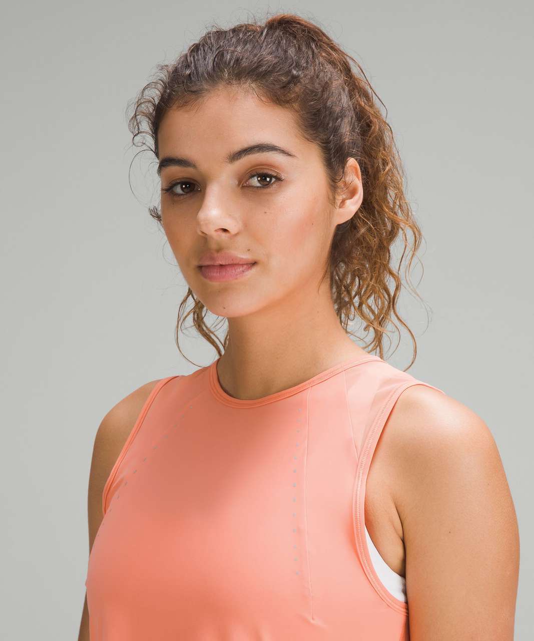 Lululemon Sculpt Cropped Tank Top - Sunny Coral