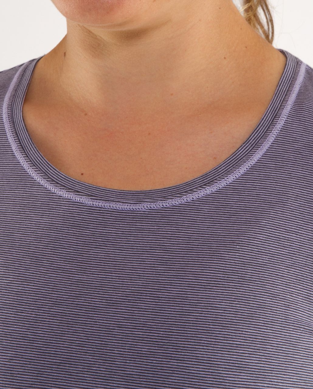 Lululemon Lively Crewneck Tee *Vitasea - Lilac Heathered Coal Wee Stripe