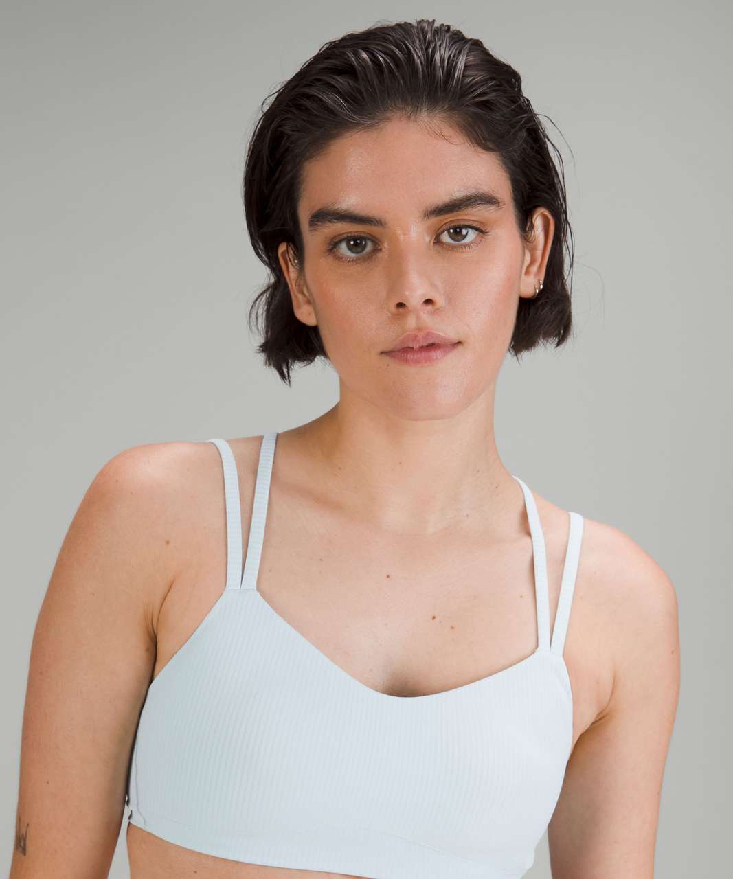 NWT Lululemon Like a Cloud Ribbed Longline Bra *Light Support 8 Pastel Blue