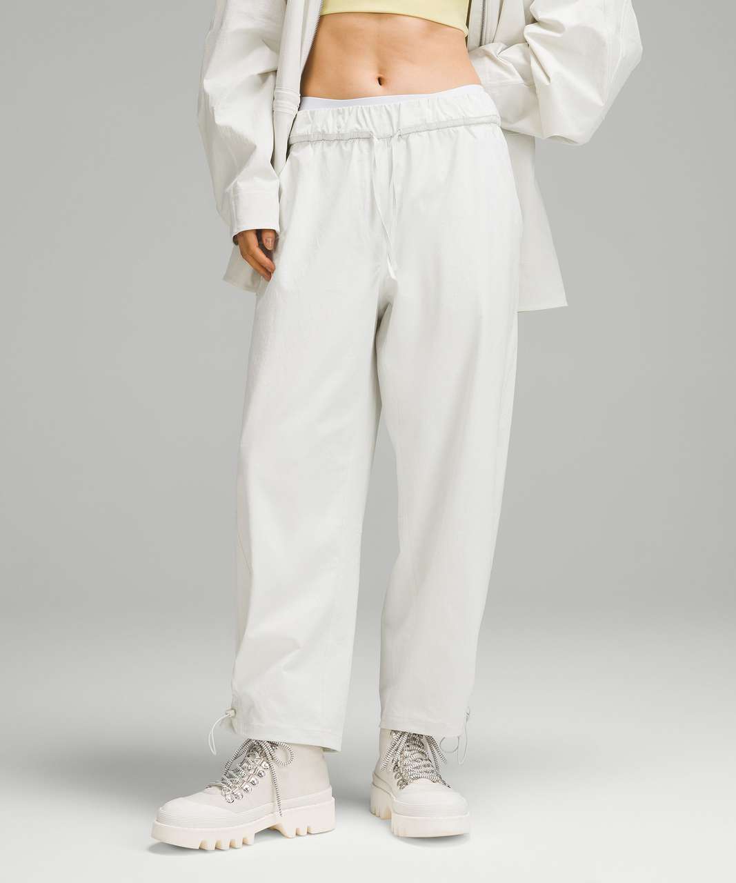 Lululemon Brushed Softstreme Ribbed High-Rise Jogger - White Opal - lulu  fanatics