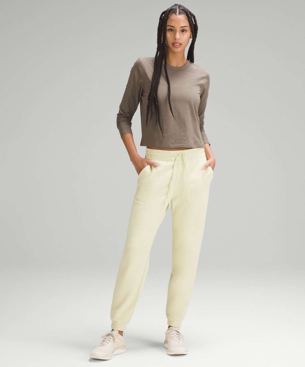 Lululemon Drawstring Cinched Pants Size Women's 2 Straight High Rise Pant  Beige