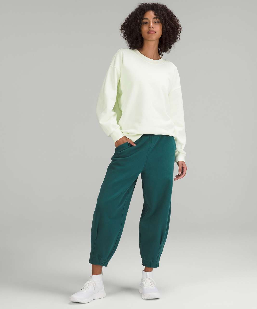 Lululemon Perfectly Oversized Crew - Army Green - lulu fanatics