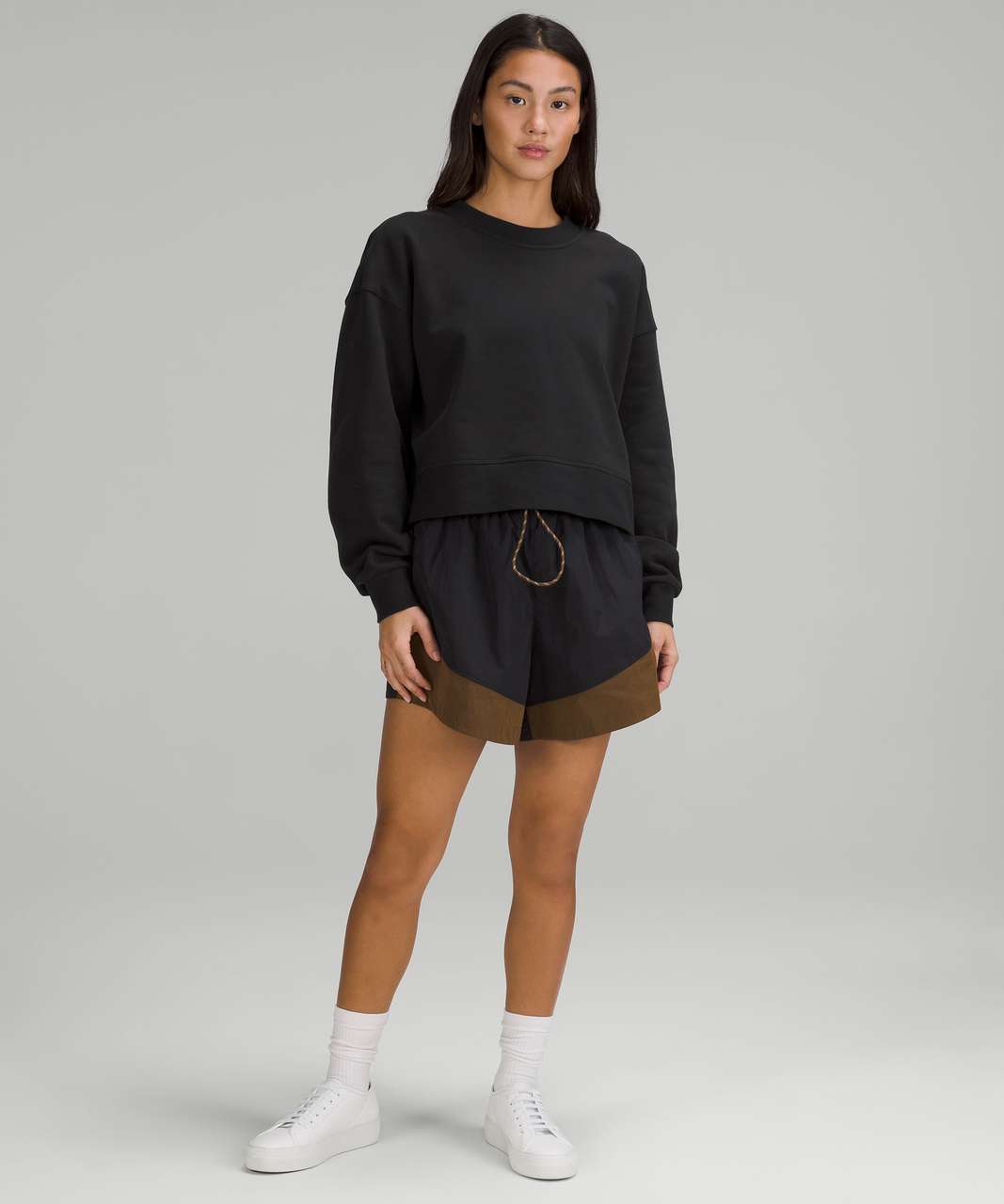 Lululemon Perfectly Oversized Cropped Crew *French Terry - Black