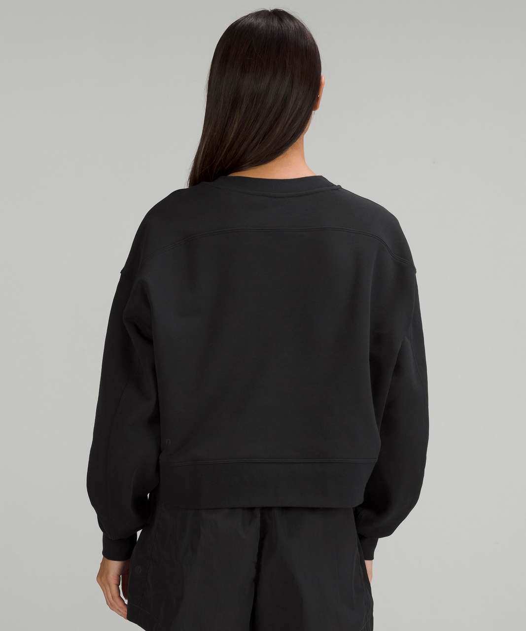 Lululemon Perfectly Oversized Cropped Crew *French Terry - Black - lulu ...