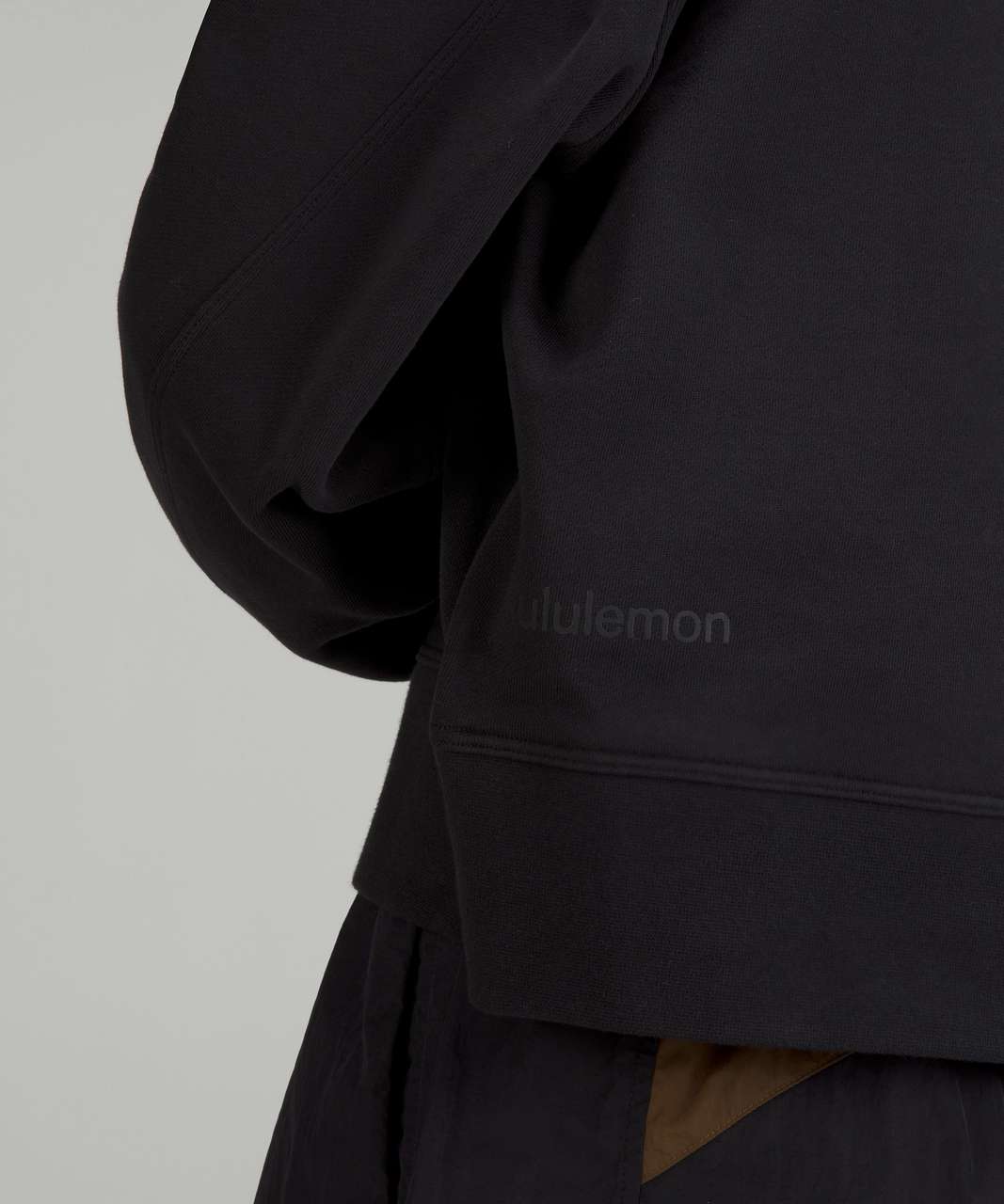 Lululemon Perfectly Oversized Cropped Crew *French Terry - Black - lulu  fanatics