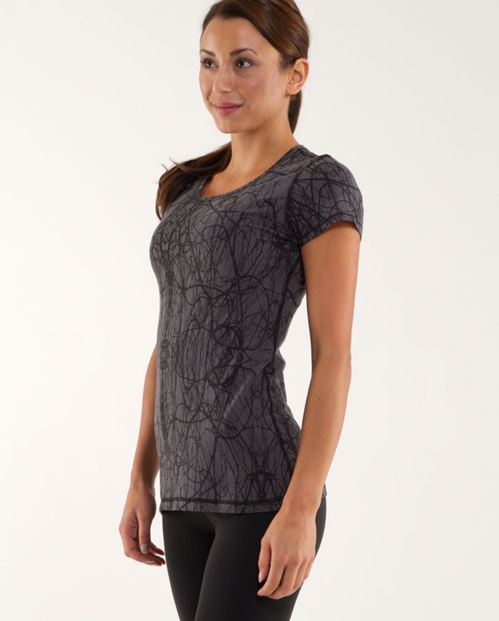 Lululemon Lively Crewneck Tee *Vitasea - Coal Ground Nesting Black Bird