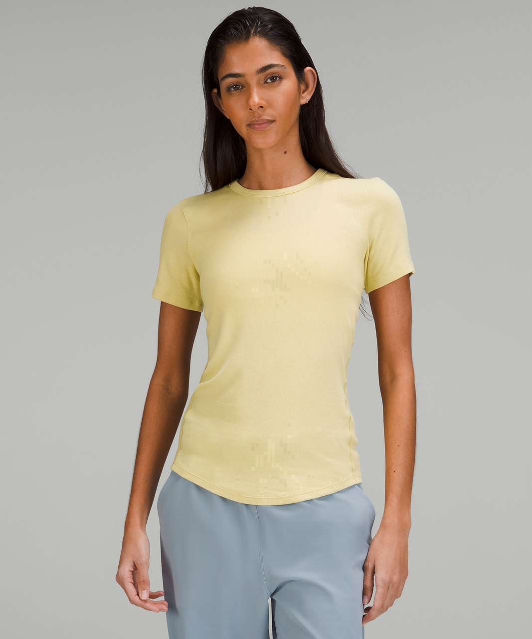 Lululemon Heavyweight Cotton T-Shirt Bodysuit - Finch Yellow - lulu fanatics