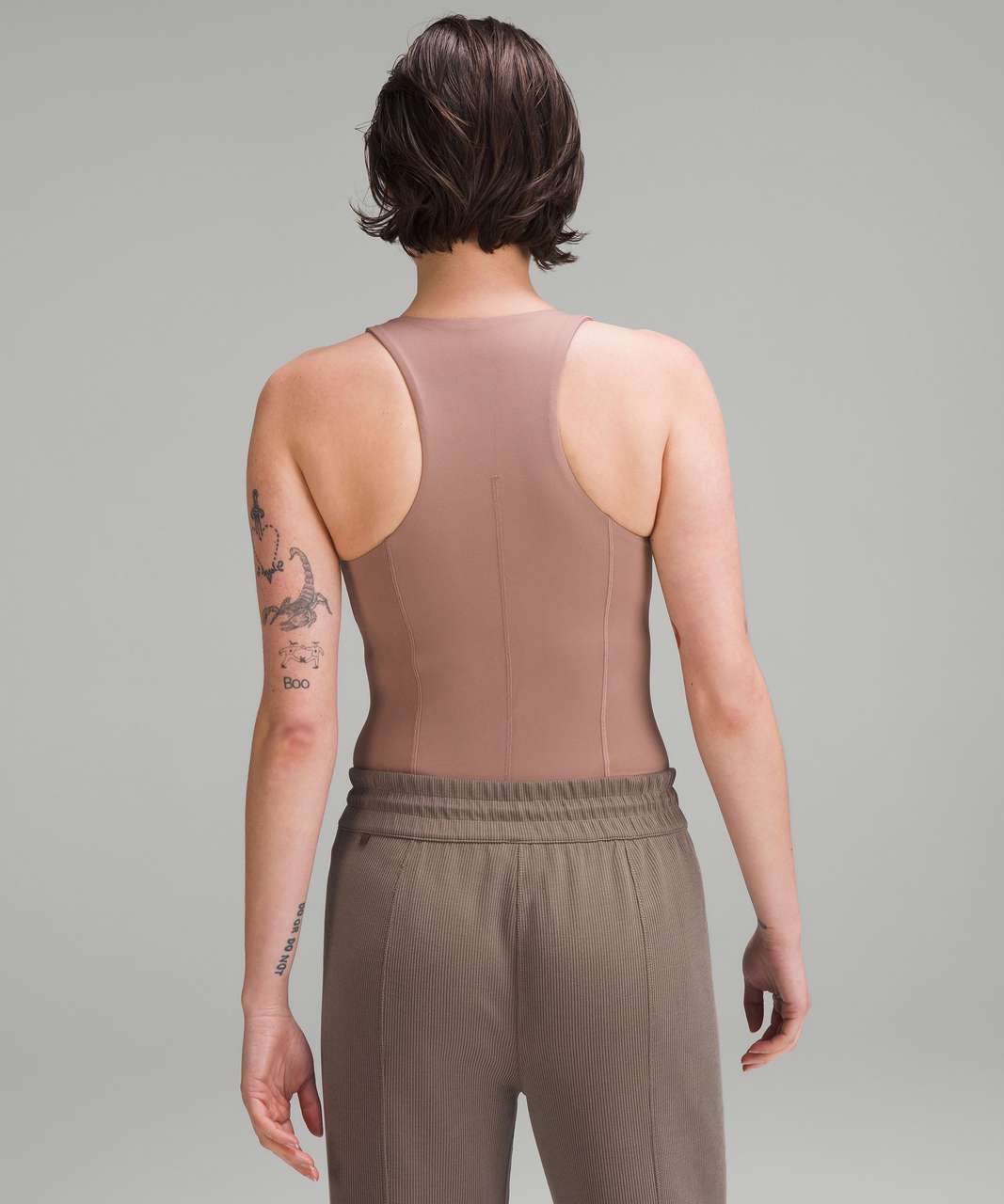 Lululemon High-Neck Tight-Fit Shelf Bodysuit - Twilight Rose