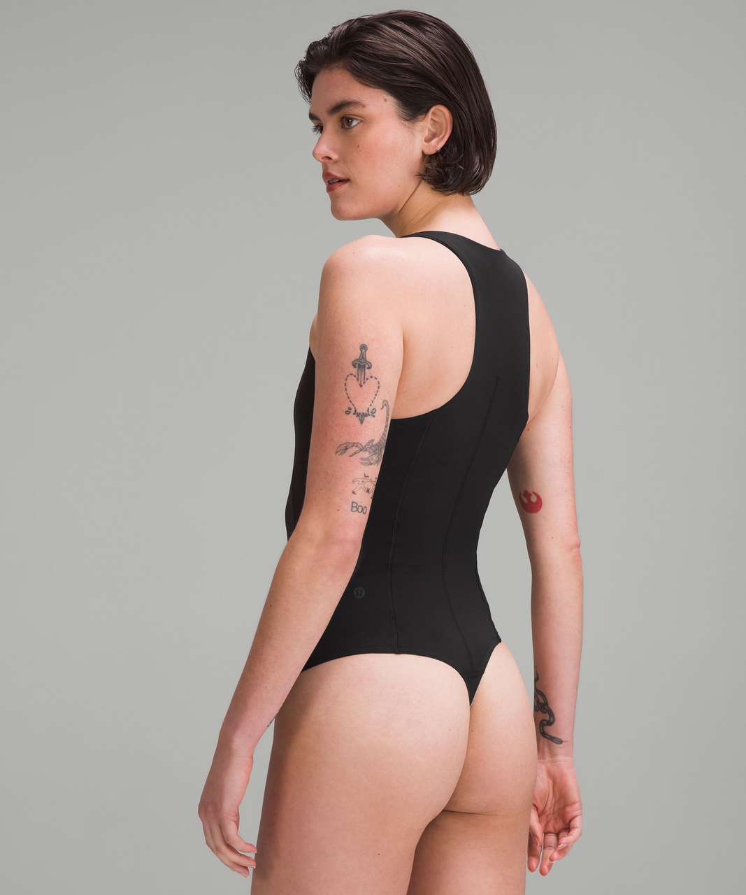 Lululemon High-Neck Tight-Fit Shelf Bodysuit - Black