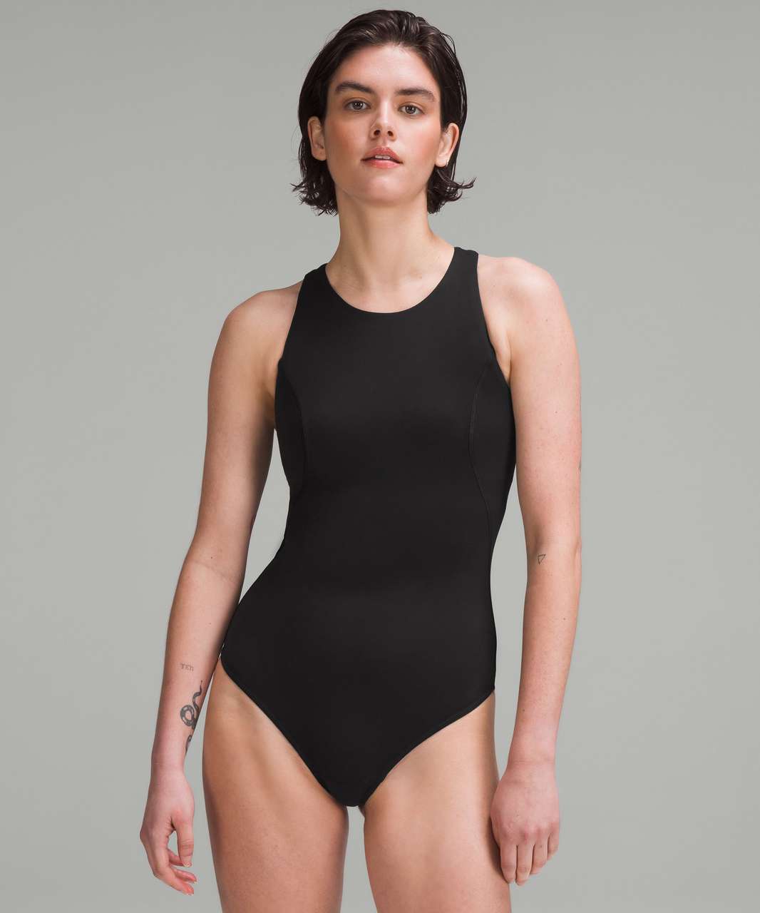 Lululemon Heavyweight Cotton T-Shirt Bodysuit - Black - lulu fanatics