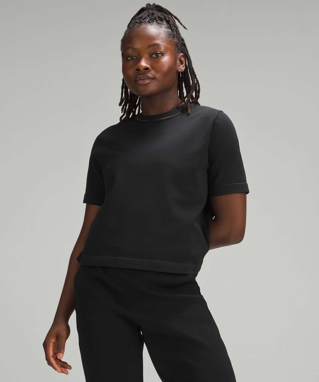 Lululemon Boxy Knit T-Shirt - Black - lulu fanatics