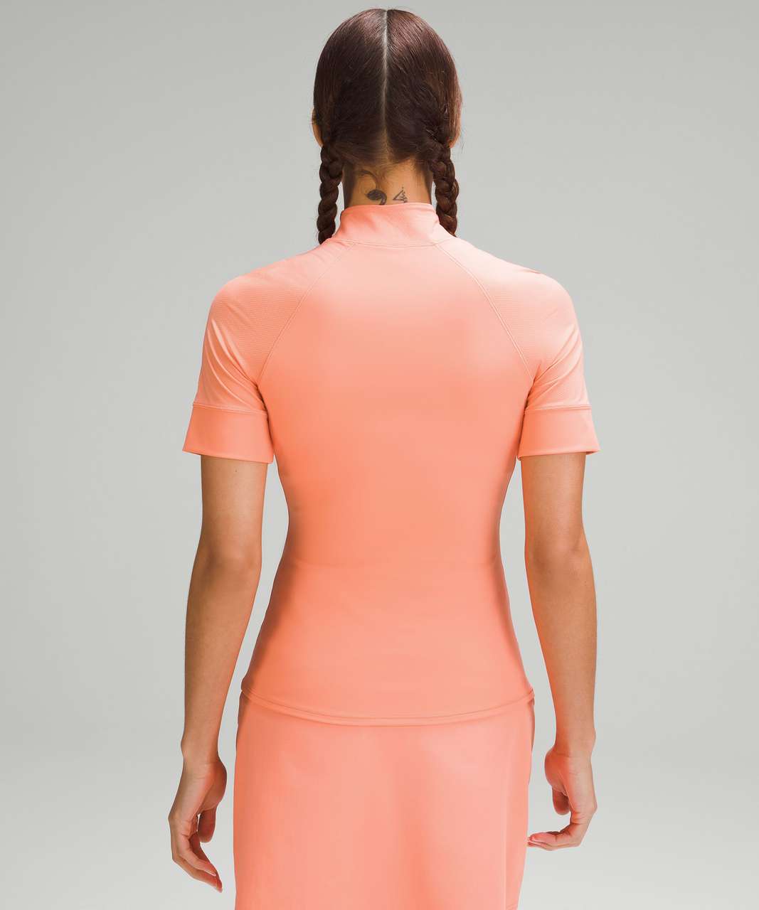 Lululemon Nulux Half-Zip Golf Short-Sleeve Shirt - Sunny Coral