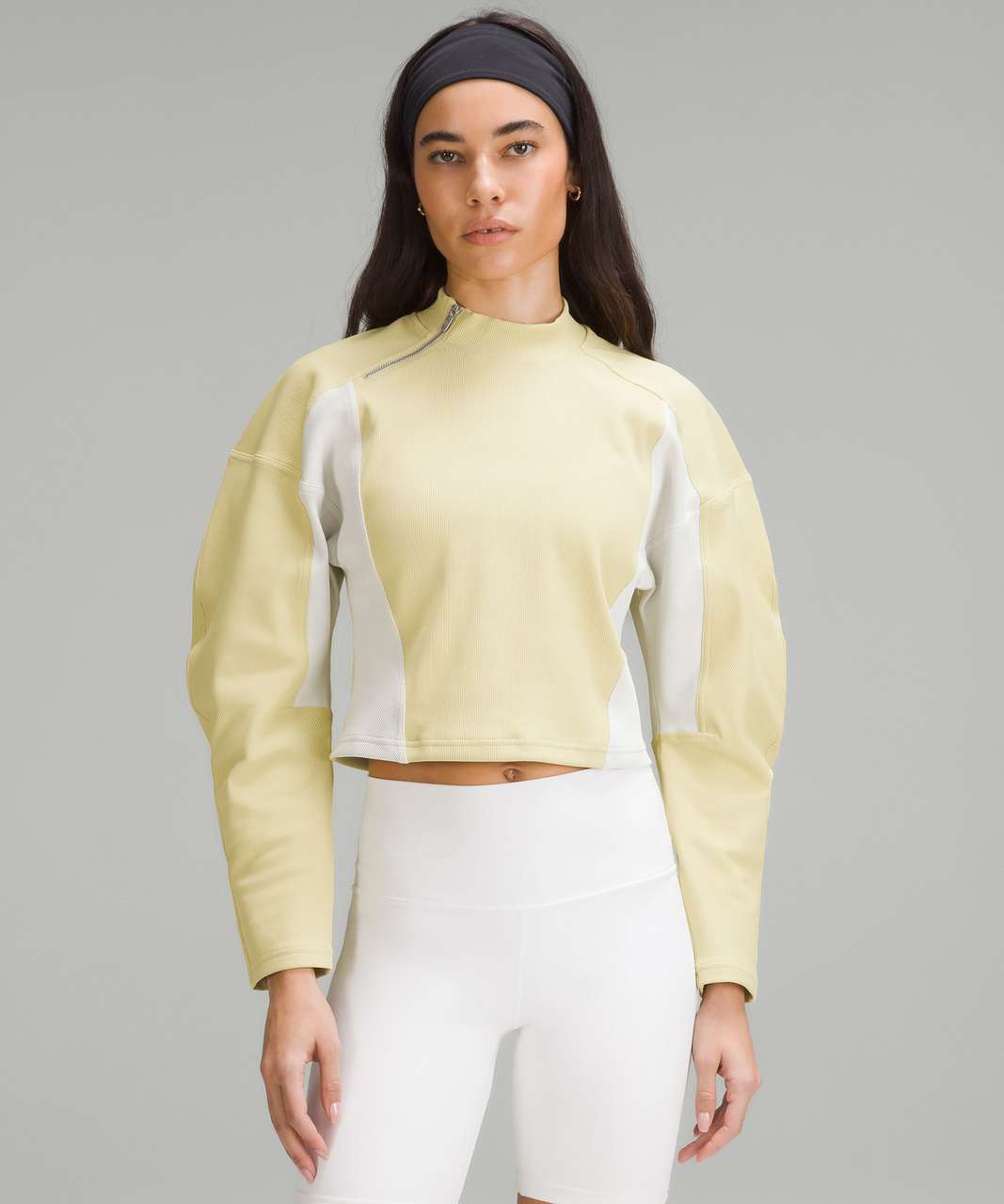 LULULEMON Rest Less Pullover Ray White Yellow long sleeve top 8