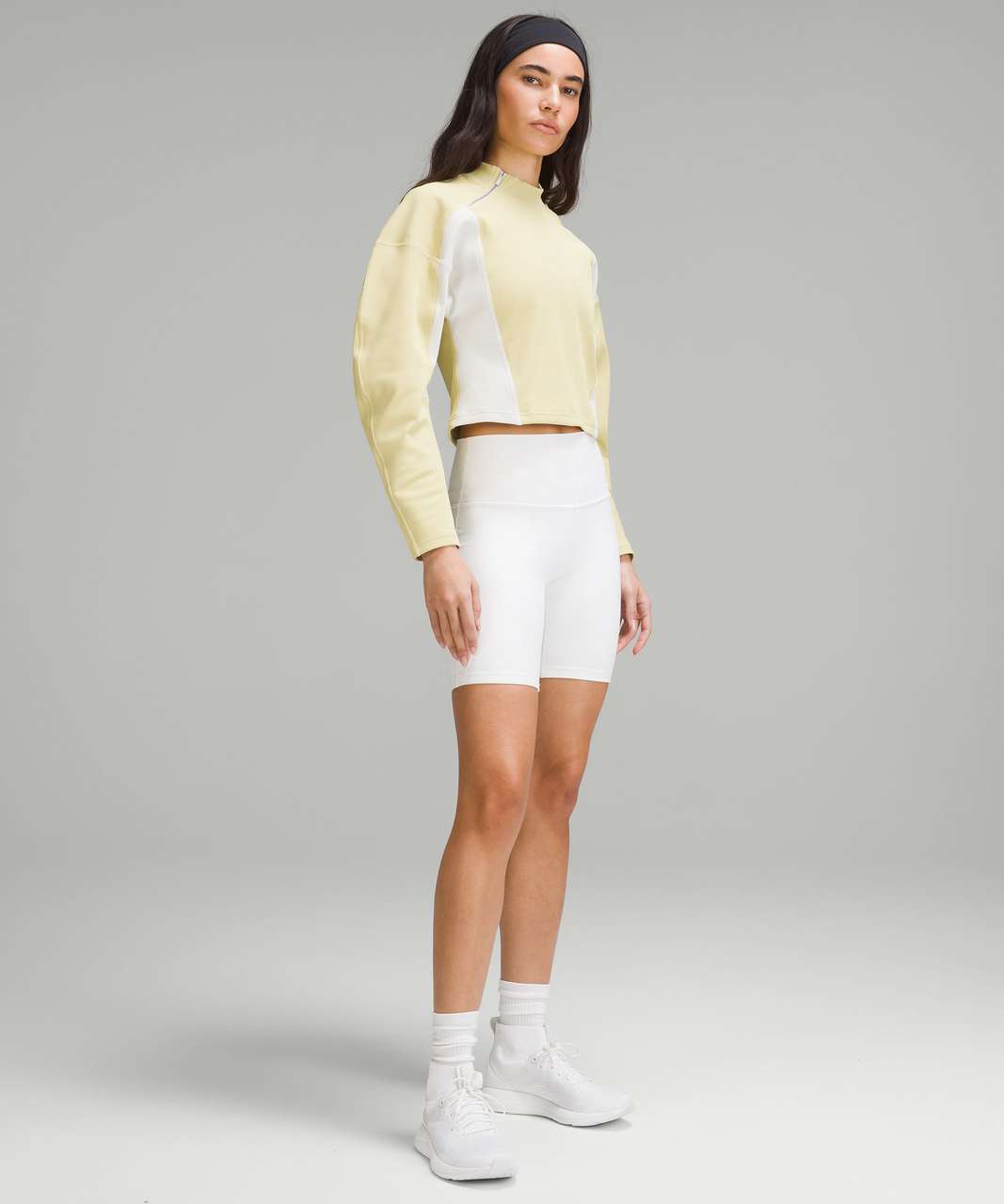 Lululemon Ribbed Luxtreme Wide-Sleeve Pullover - Finch Yellow / Bone