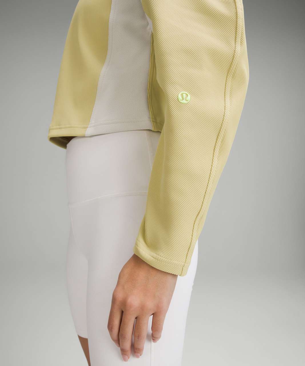 Lululemon lab Asymmetrical Long Sleeve Bodysuit - Disrupt Grid Emboss Yellow  Serpentine - lulu fanatics