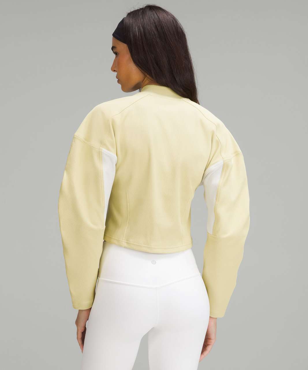Lululemon Ribbed Luxtreme Wide-Sleeve Pullover - Finch Yellow / Bone