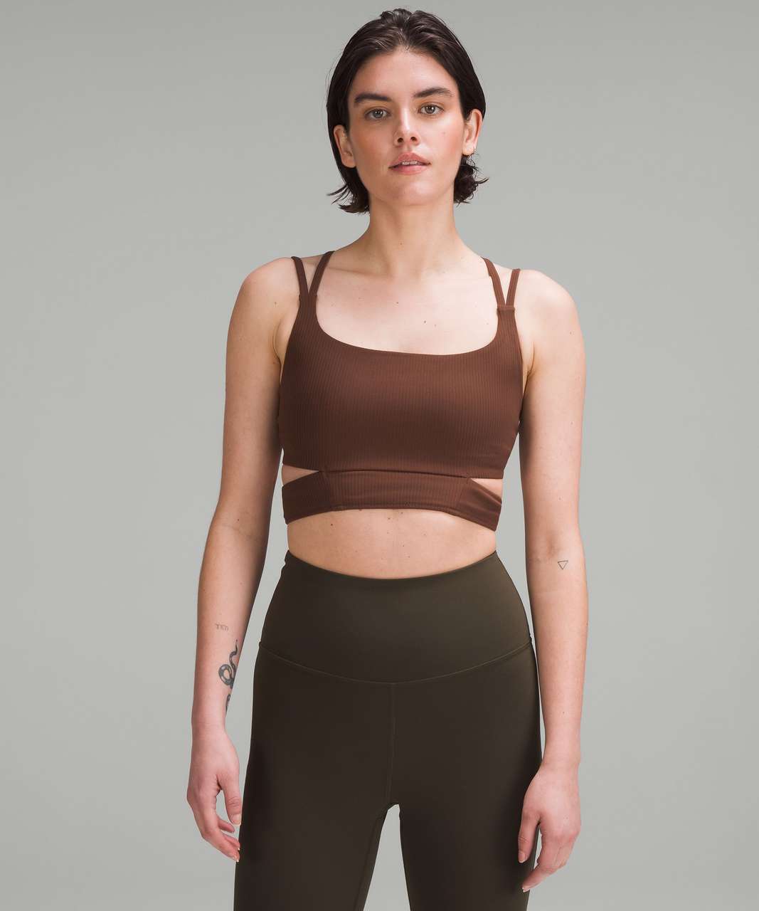 Lululemon Ribbed Nulu Strappy Yoga Bra *Light Support, A/B Cup - Java