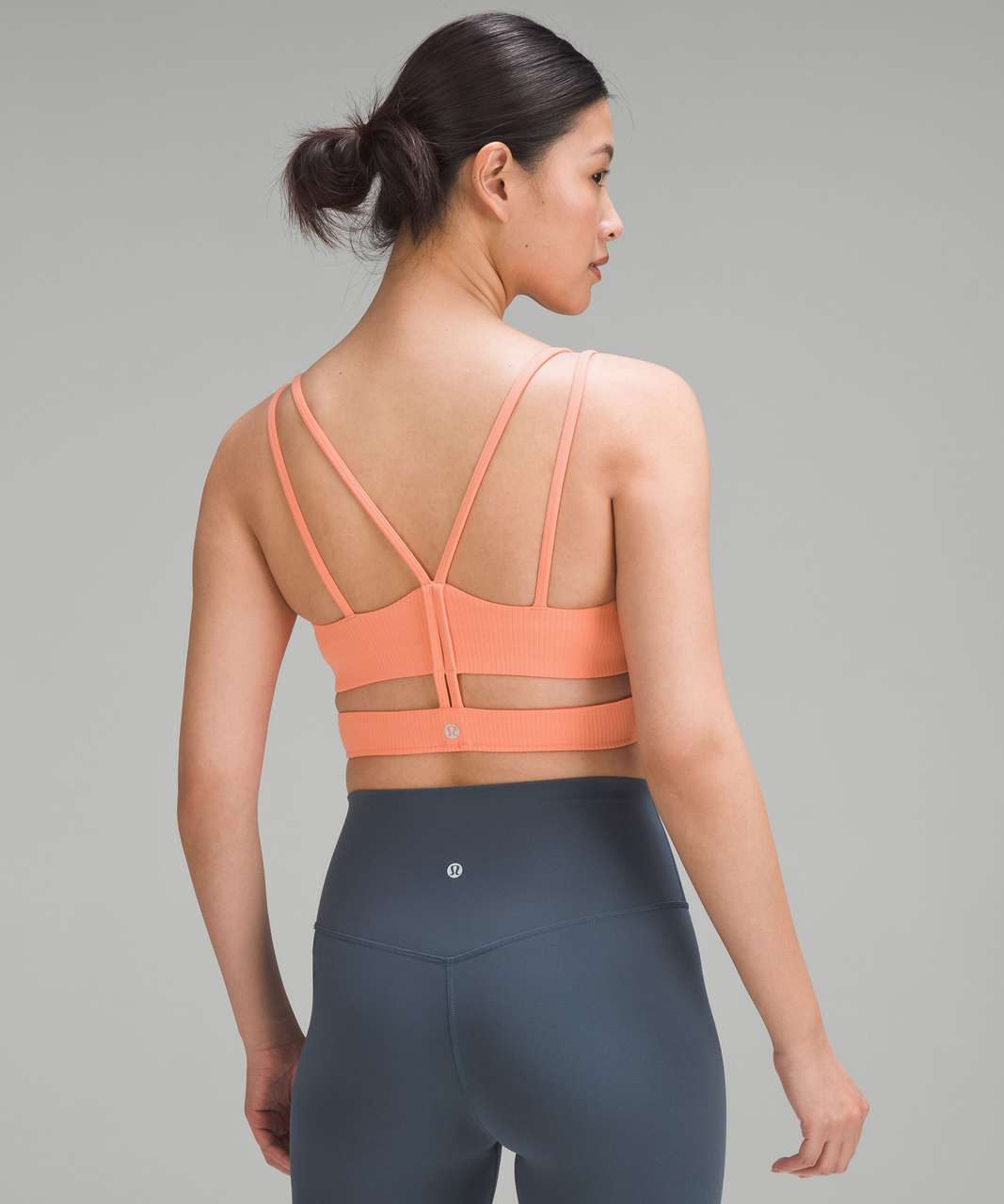 Lululemon Ribbed Nulu Strappy Yoga Bra *Light Support, A/B Cup - Sunny Coral