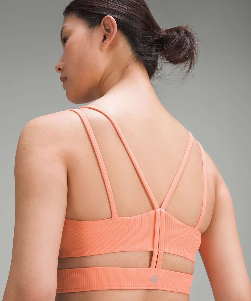 Lululemon Ribbed Nulu Strappy Yoga Bra *Light Support, A/B Cup - Sunny Coral