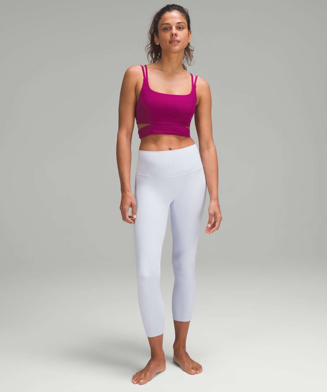 Lululemon Ribbed Nulu Strappy Yoga Bra *Light Support, A/B Cup - Magenta  Purple - lulu fanatics