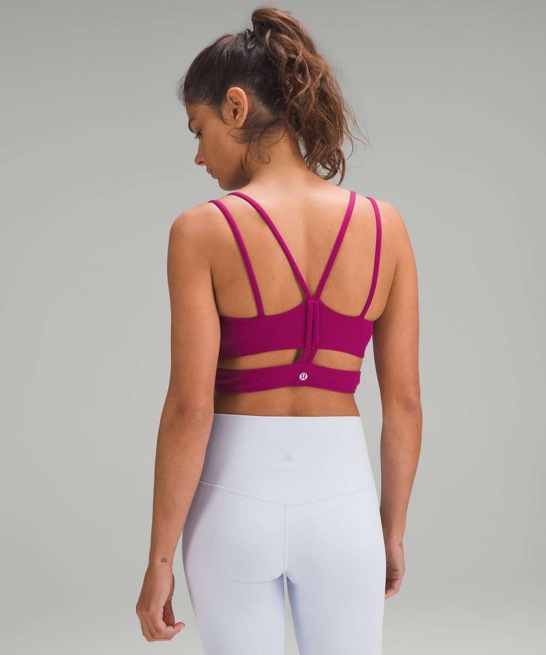 Lululemon Ribbed Nulu Strappy Yoga Bra *Light Support, A/B Cup - Magenta Purple