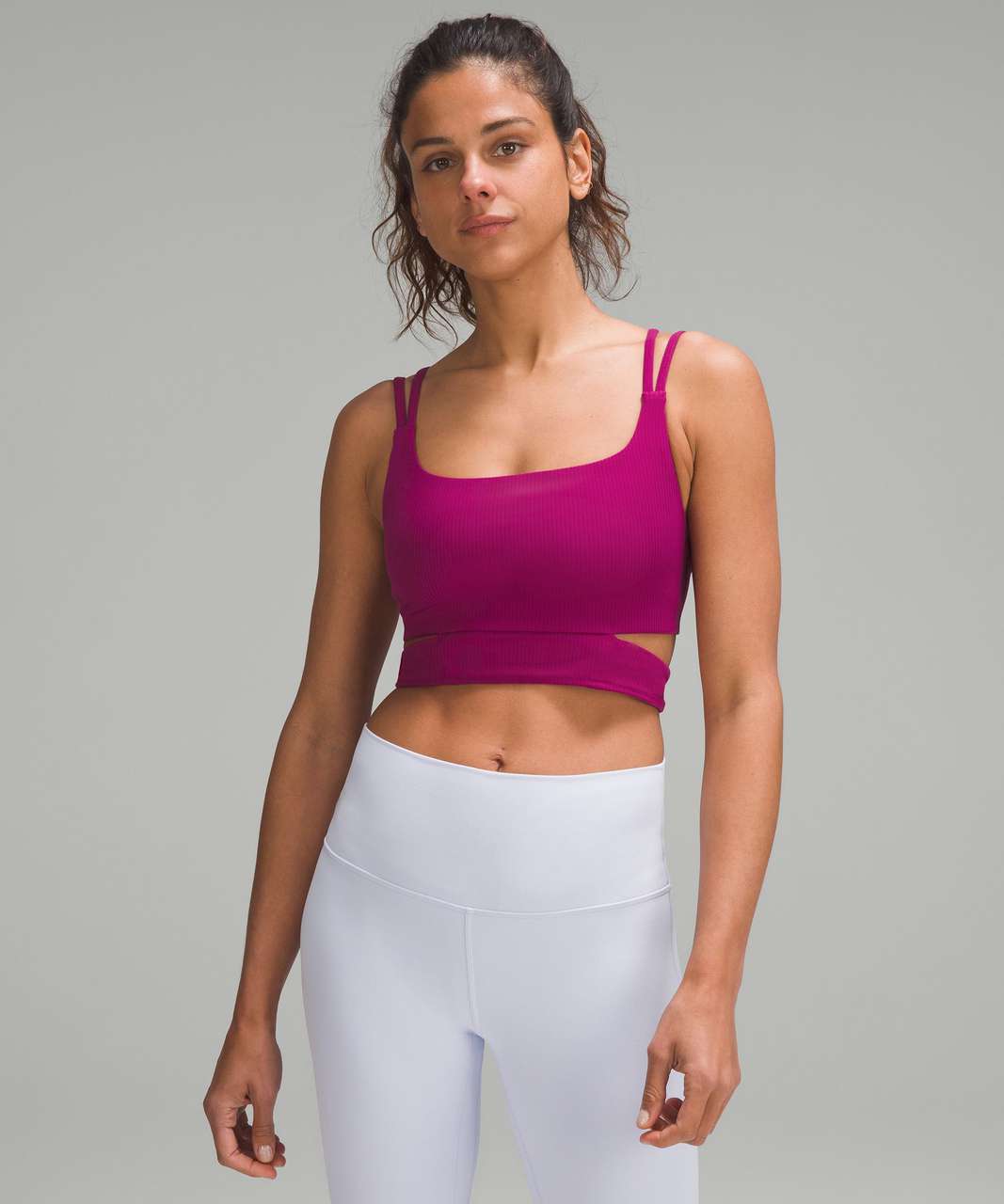 Lululemon Ribbed Nulu Strappy Yoga Bra *Light Support, A/B Cup - Magenta  Purple - lulu fanatics