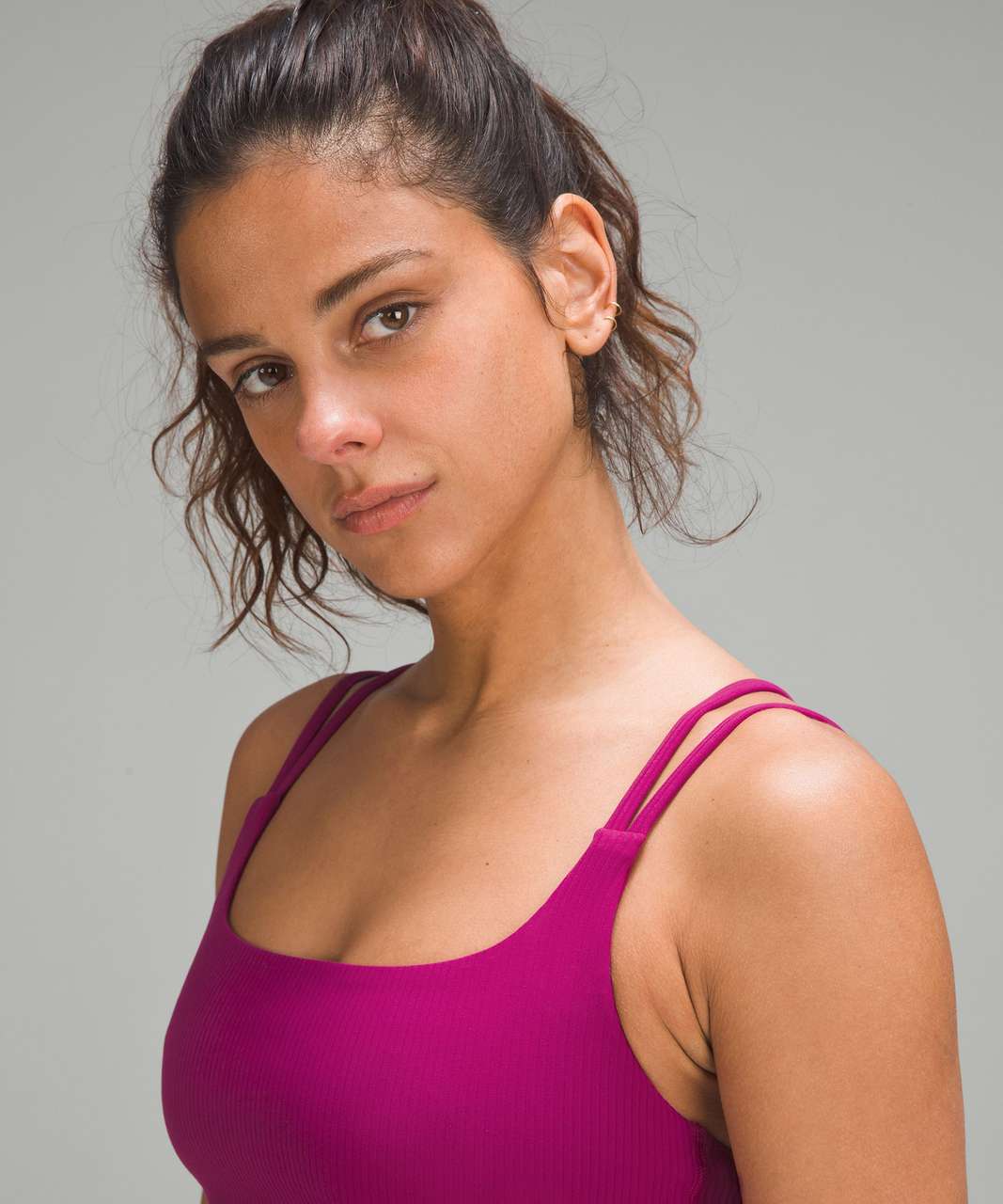 Lululemon Ribbed Nulu Strappy Yoga Bra *Light Support, A/B Cup - Magenta Purple