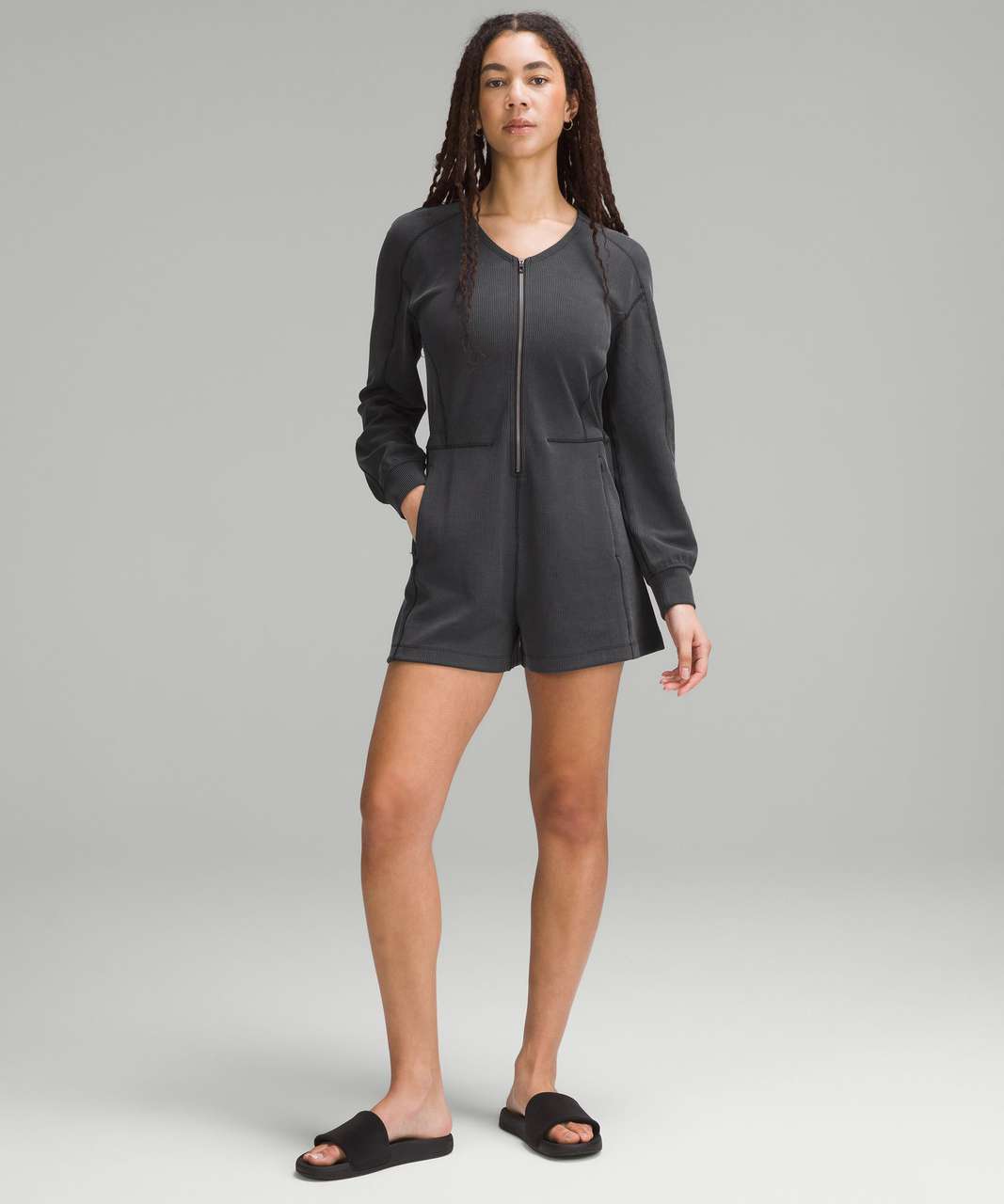 Lululemon Ribbed Softstreme Long-Sleeve Romper - Black