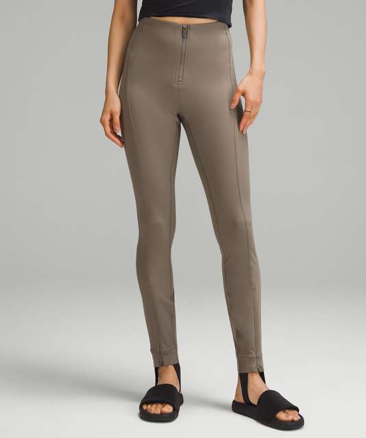 Lululemon Pull-On Zip-Front High-Rise Pant *Full Length - Black - lulu  fanatics