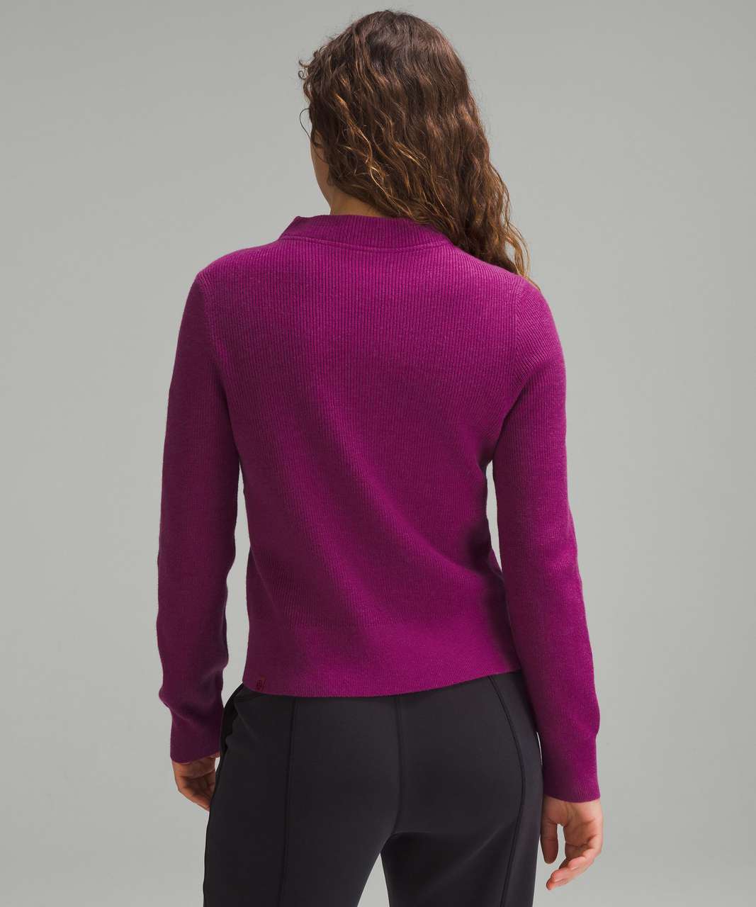 Lululemon Cotton-Blend Mock-Neck Sweater - Heathered Wild Berry