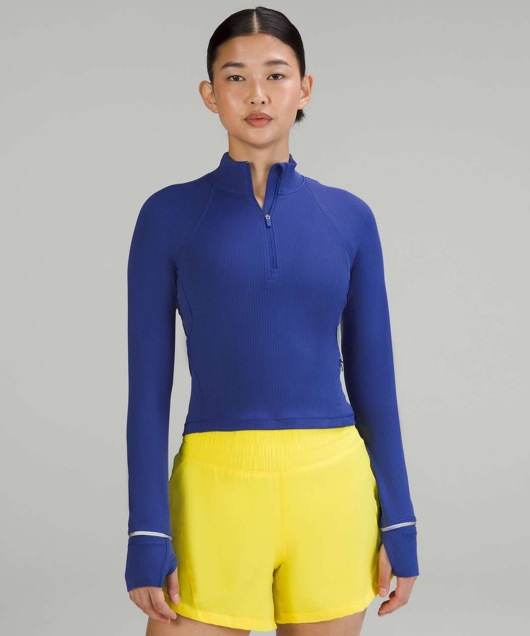 LULULEMON ITS RULU Run Cropped Half Zip Ribbed Size 12 £85.18 - PicClick UK