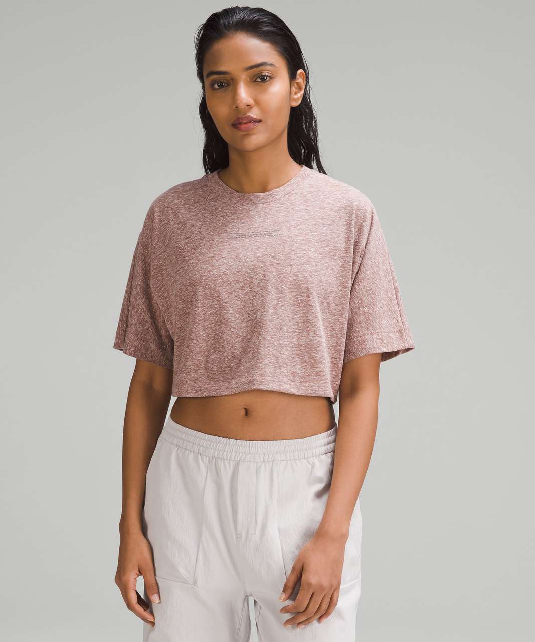 Lululemon lab Cotton-Blend Cropped T-Shirt *Graphic - Twilight Rose - lulu  fanatics
